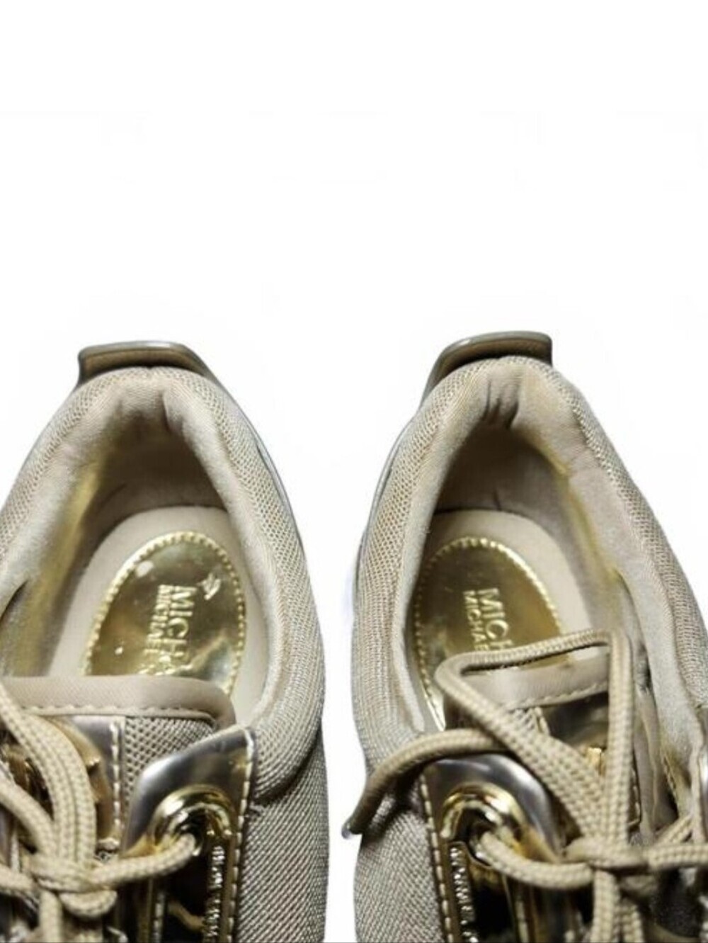 Michael Kors Low Top Women’s Tan Gold 9.5M Athletic Sporty Glam Sneakers - Picture 5 of 11
